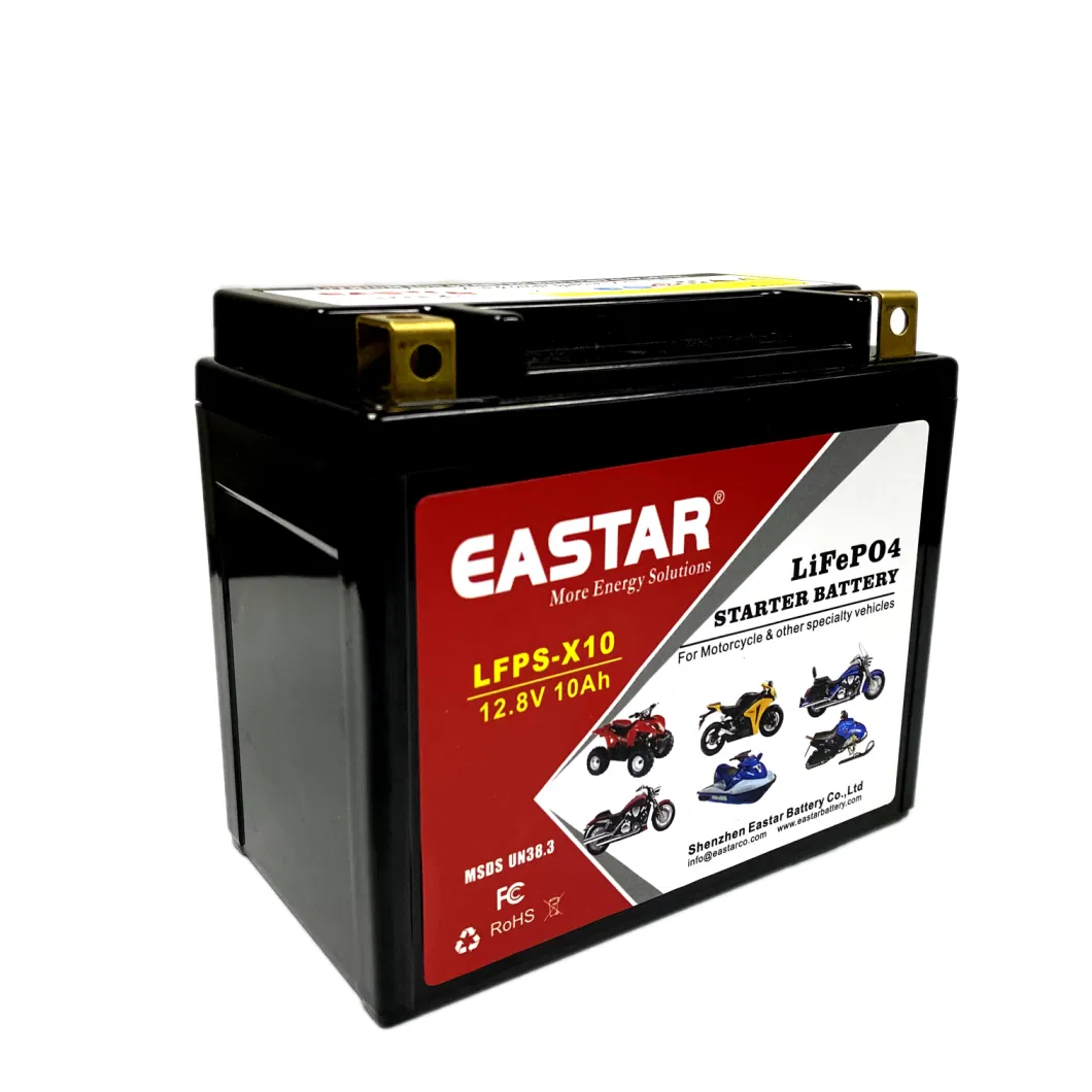 LiFePO4 12.8V 10ah Ytx10 Motorcycle Battery for Acid Replacement