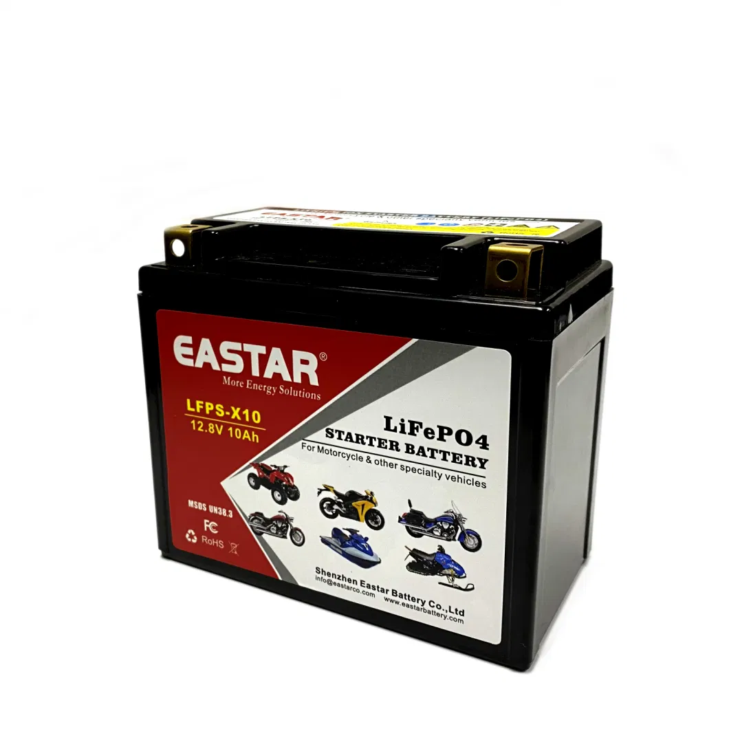 LiFePO4 12.8V 10ah Ytx10 Motorcycle Battery for Acid Replacement