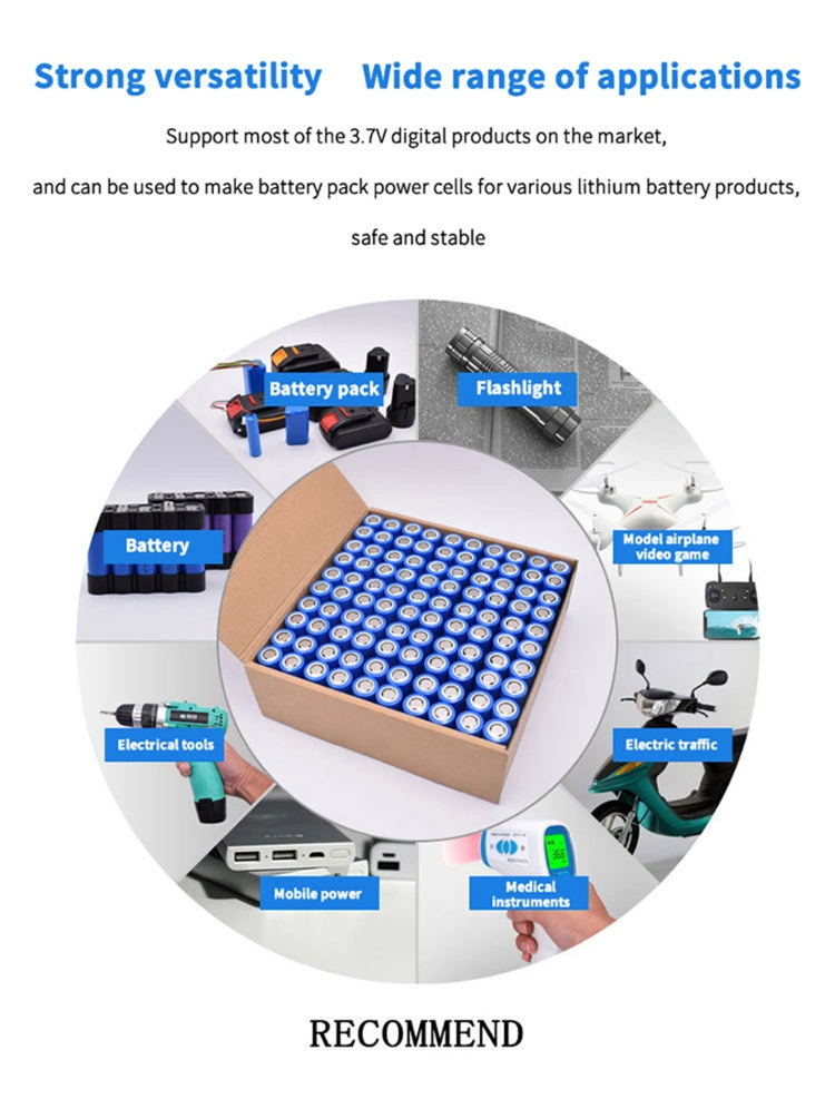 Laptop Rechargeable 2000mAh 2600mAh Li Ion Cell Solar Energy Storage Forklift Electric Vehicle UPS Power Bank Electric Scooter E Bike Lithium Ion 18650 Battery